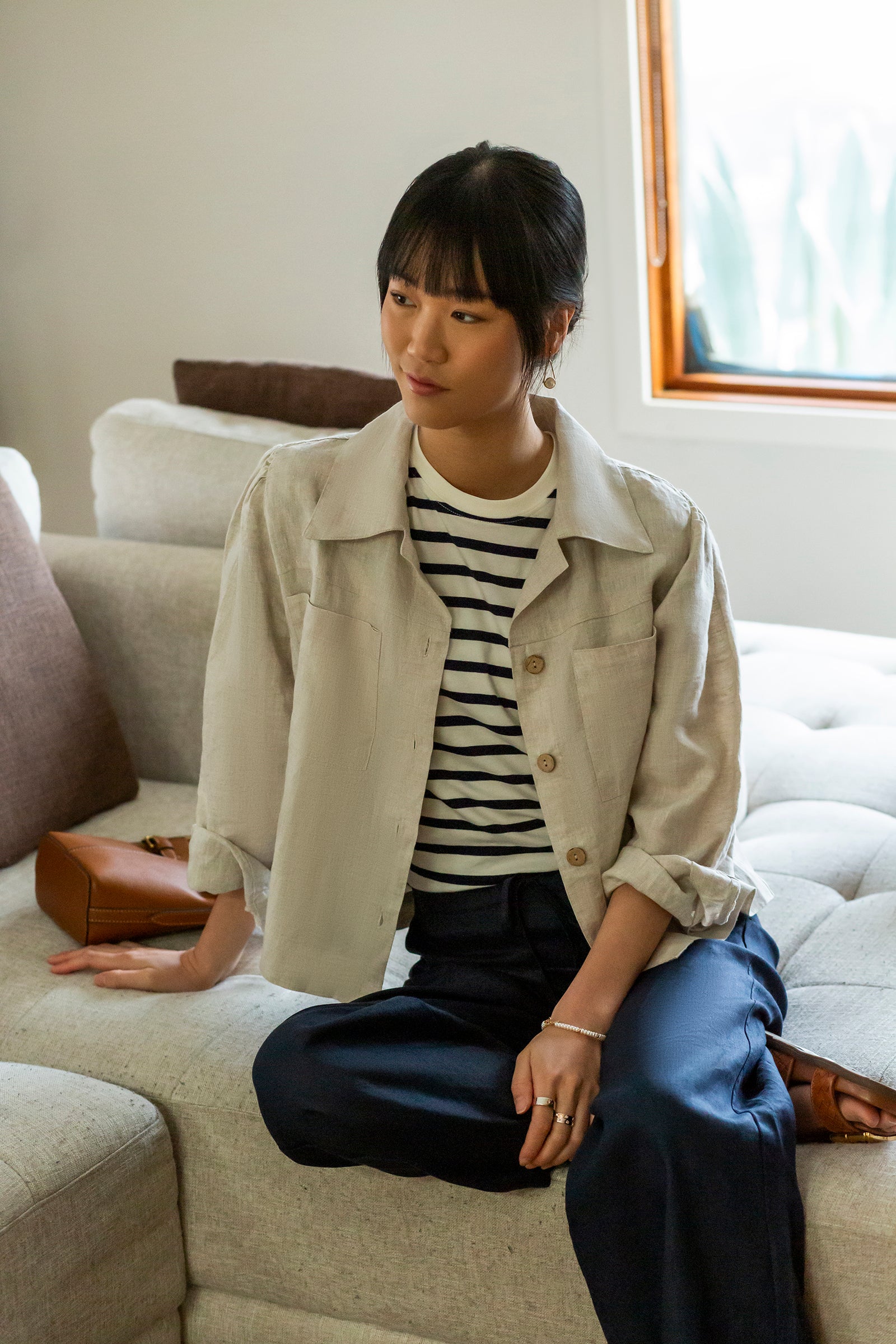 CHARLIE Crop Jacket, 100% Linen – 4OURDREAMERS