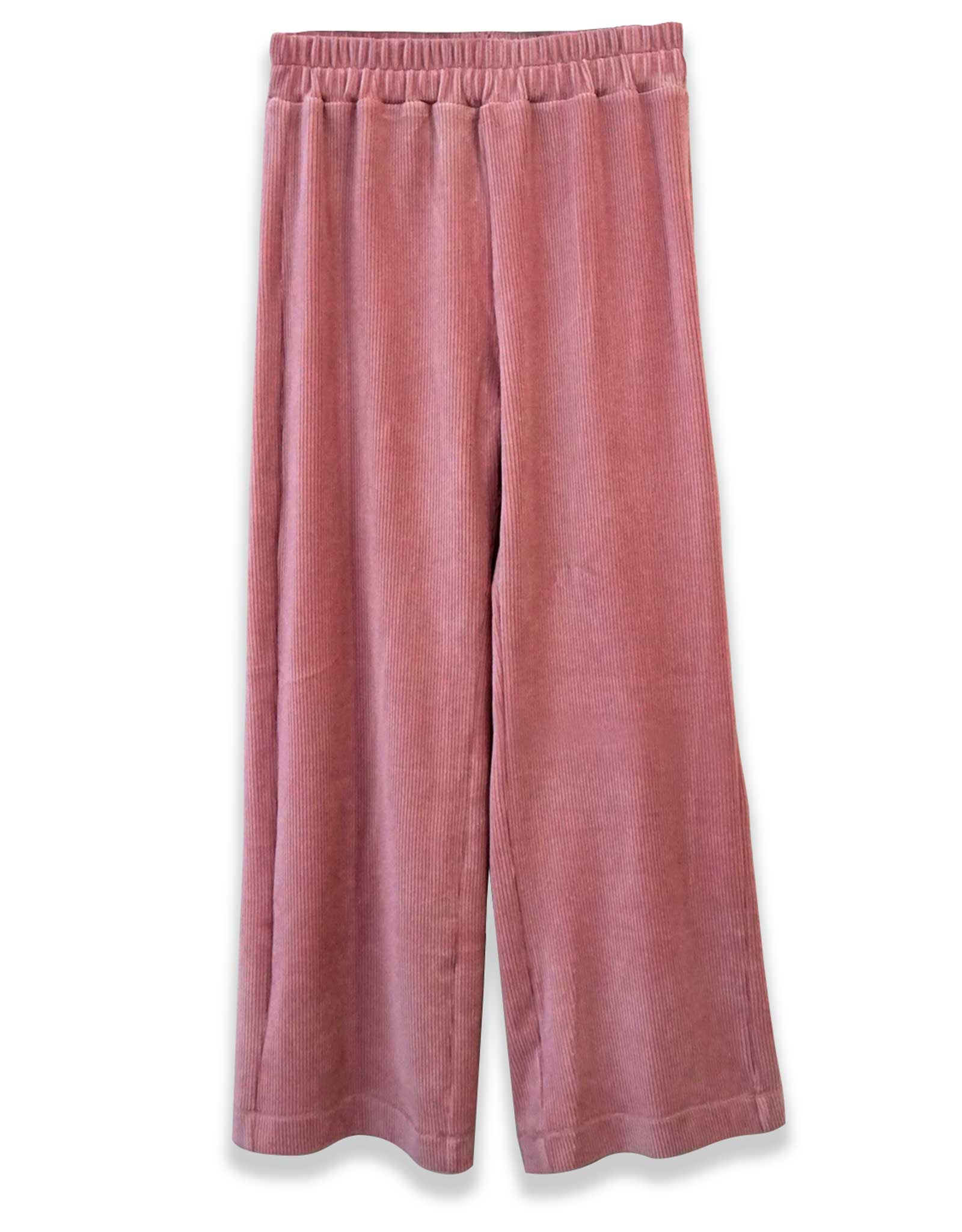 Ribbed Velour Wide Leg Pant | Pink