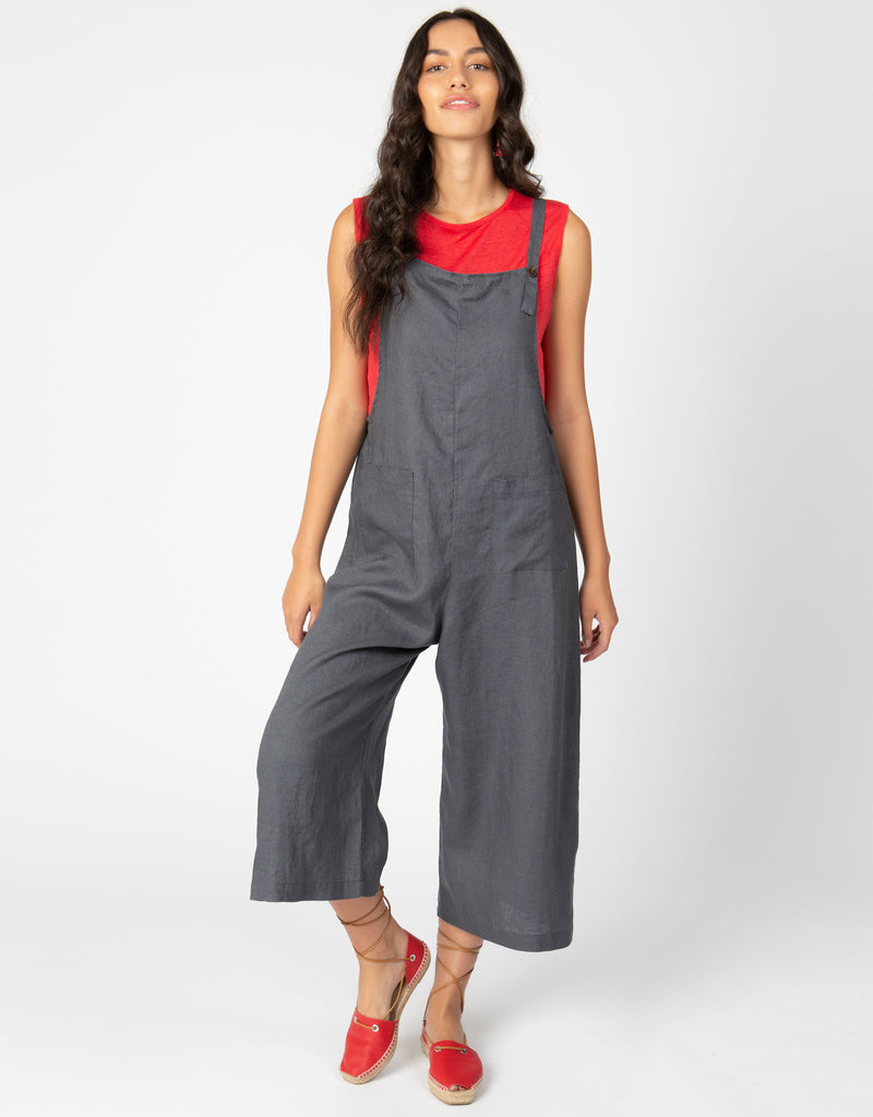 Linen Crop Overalls | Natural - 4our Dreamers