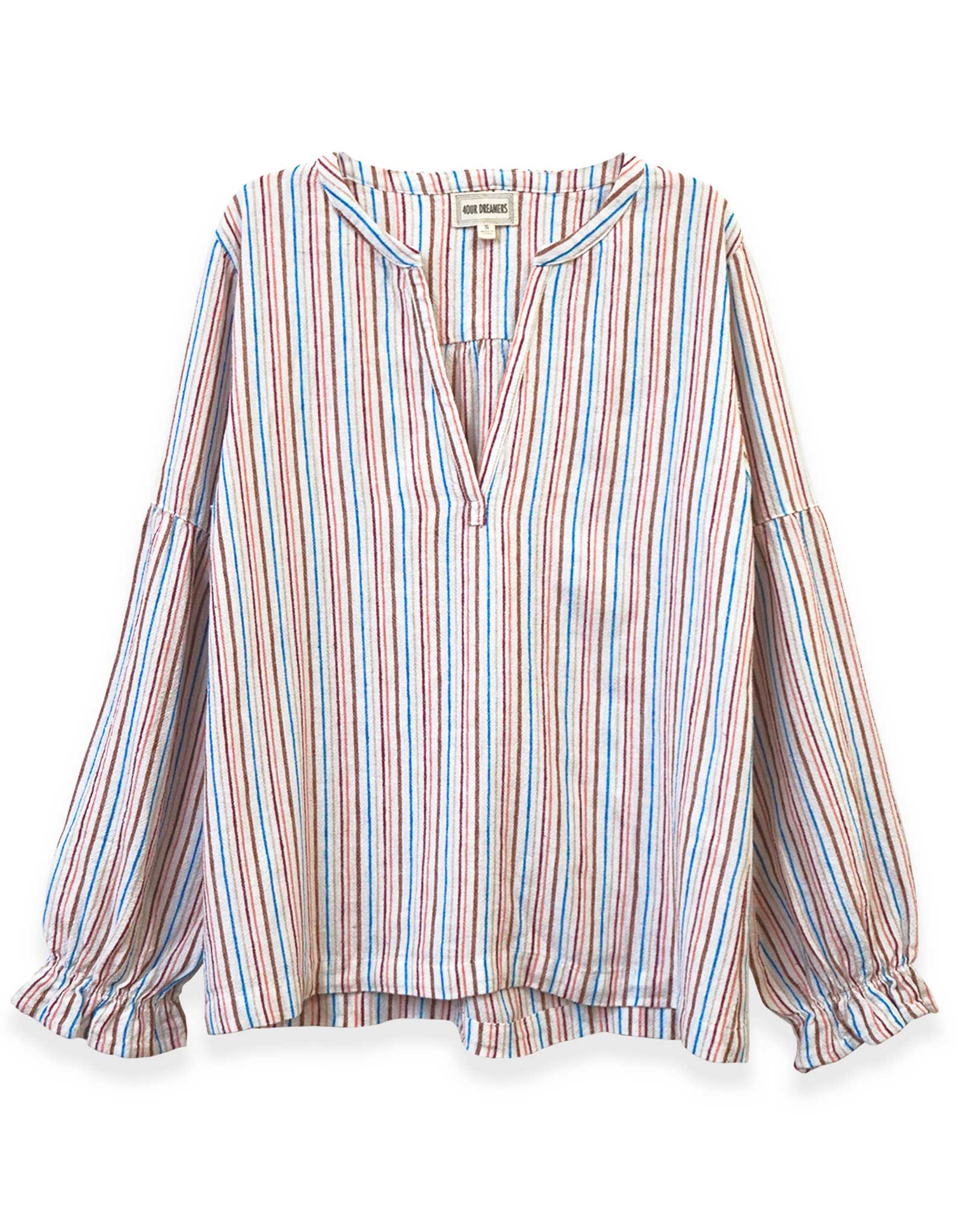 Striped Long Sleeve Blouse | Ivory