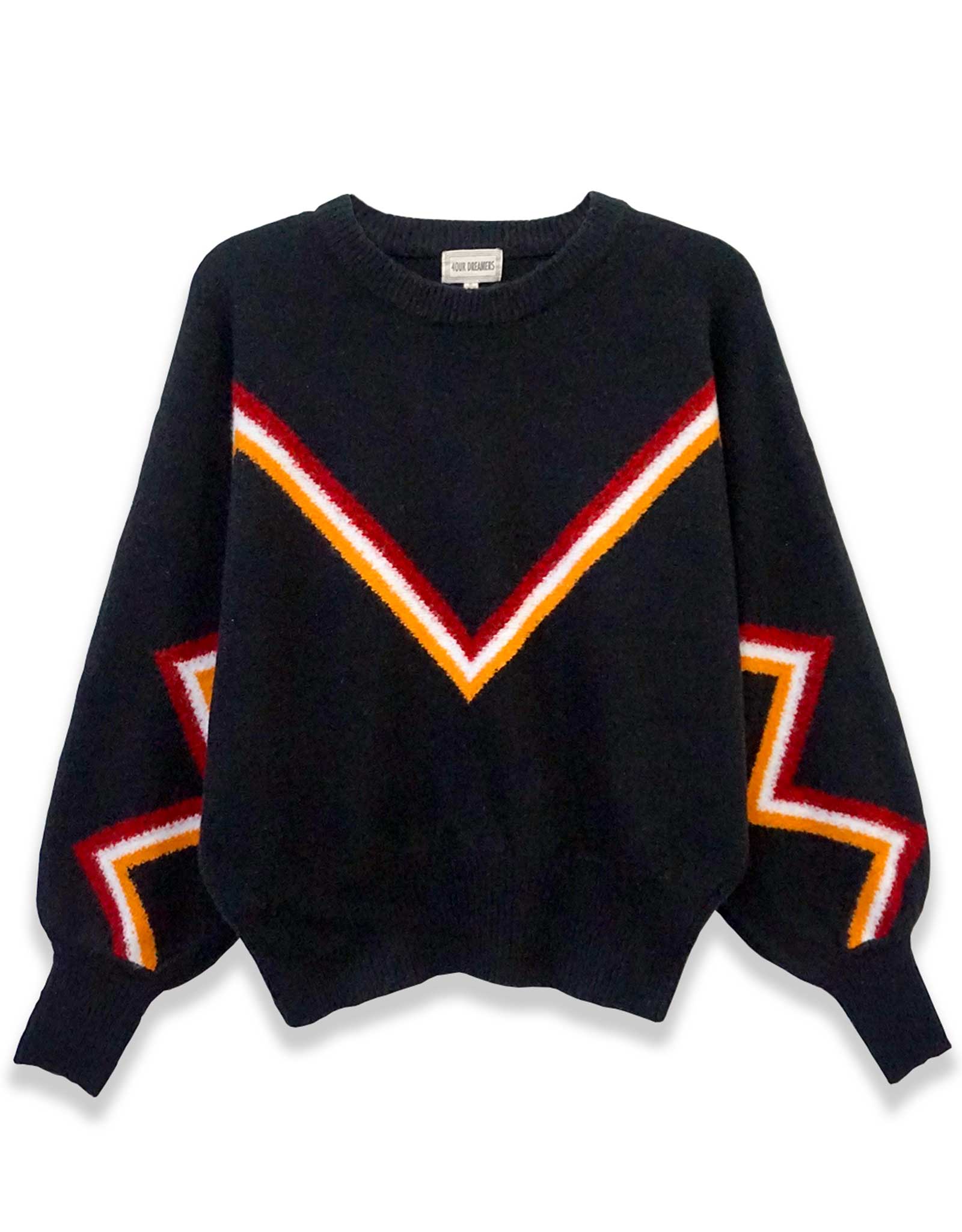 Chevron Stripe Sweater| Black | FINAL SALE